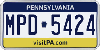 PA license plate MPD5424