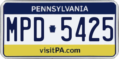PA license plate MPD5425