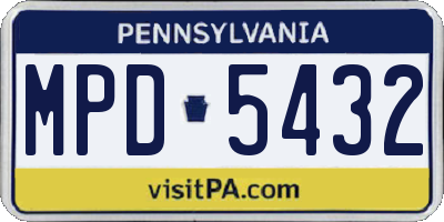 PA license plate MPD5432