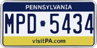 PA license plate MPD5434