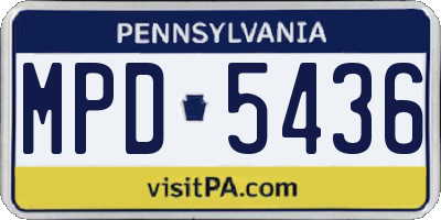 PA license plate MPD5436