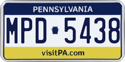 PA license plate MPD5438