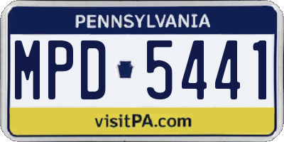 PA license plate MPD5441