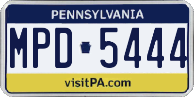 PA license plate MPD5444