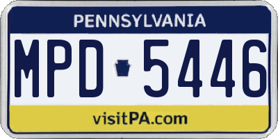 PA license plate MPD5446