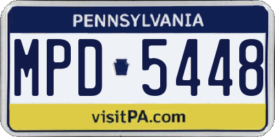PA license plate MPD5448