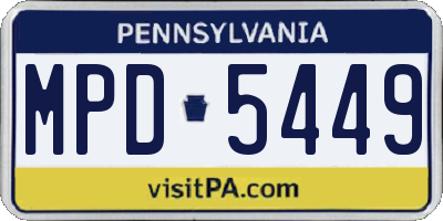 PA license plate MPD5449