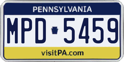 PA license plate MPD5459