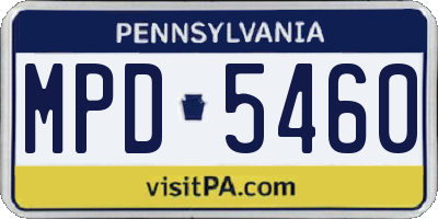 PA license plate MPD5460