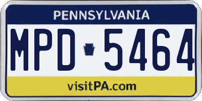 PA license plate MPD5464