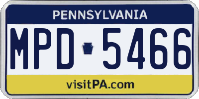 PA license plate MPD5466