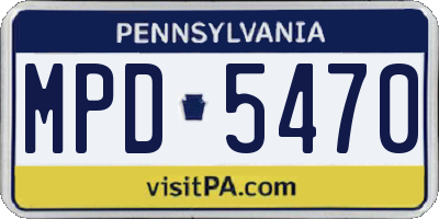 PA license plate MPD5470