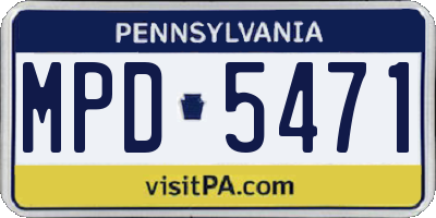 PA license plate MPD5471
