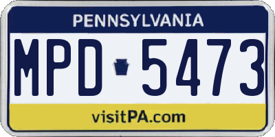 PA license plate MPD5473