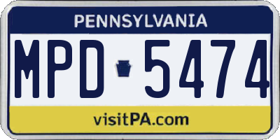 PA license plate MPD5474