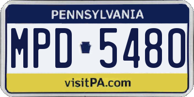 PA license plate MPD5480