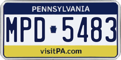 PA license plate MPD5483