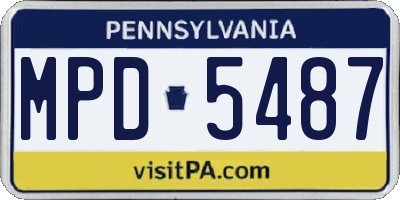 PA license plate MPD5487