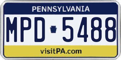 PA license plate MPD5488