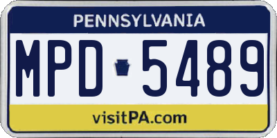 PA license plate MPD5489