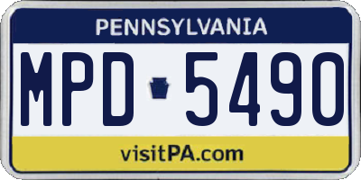 PA license plate MPD5490