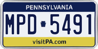 PA license plate MPD5491