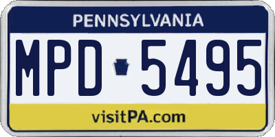 PA license plate MPD5495