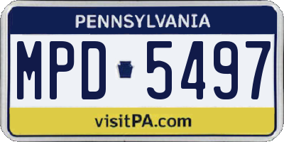 PA license plate MPD5497