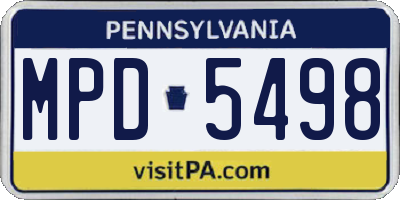 PA license plate MPD5498