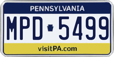 PA license plate MPD5499