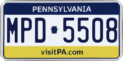 PA license plate MPD5508