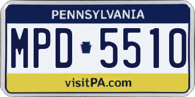 PA license plate MPD5510