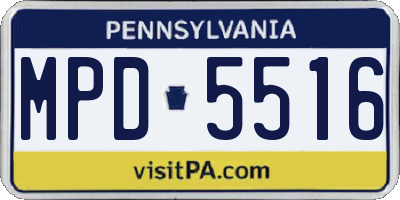 PA license plate MPD5516
