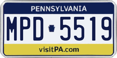 PA license plate MPD5519