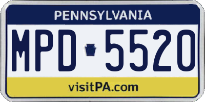 PA license plate MPD5520