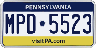 PA license plate MPD5523