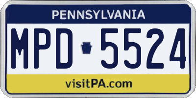 PA license plate MPD5524