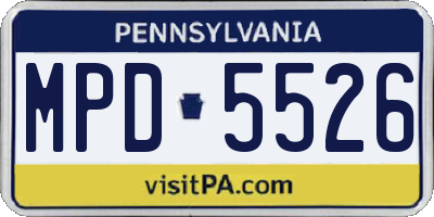 PA license plate MPD5526