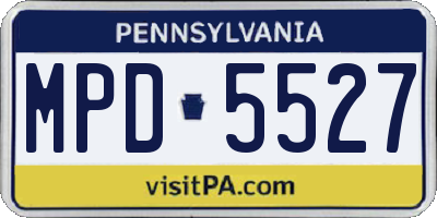 PA license plate MPD5527