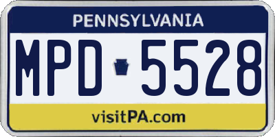 PA license plate MPD5528