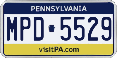 PA license plate MPD5529