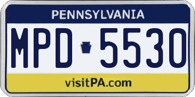 PA license plate MPD5530