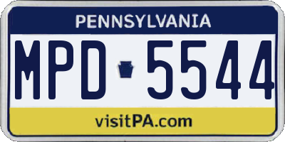 PA license plate MPD5544