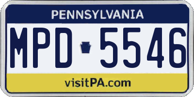 PA license plate MPD5546