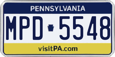 PA license plate MPD5548