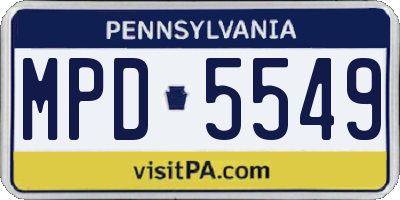 PA license plate MPD5549