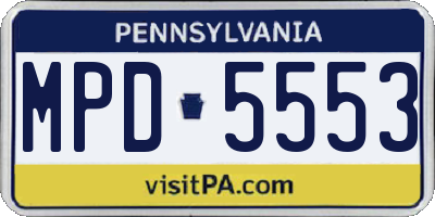 PA license plate MPD5553