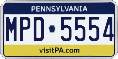 PA license plate MPD5554