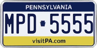 PA license plate MPD5555