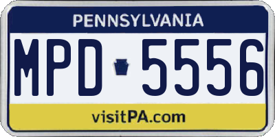 PA license plate MPD5556